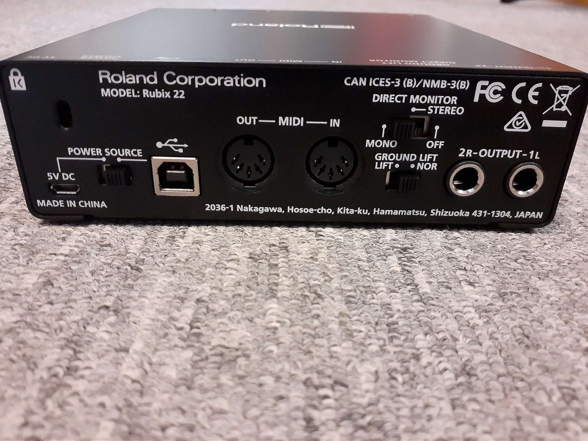Roland Rubix22, Interface USB Audio